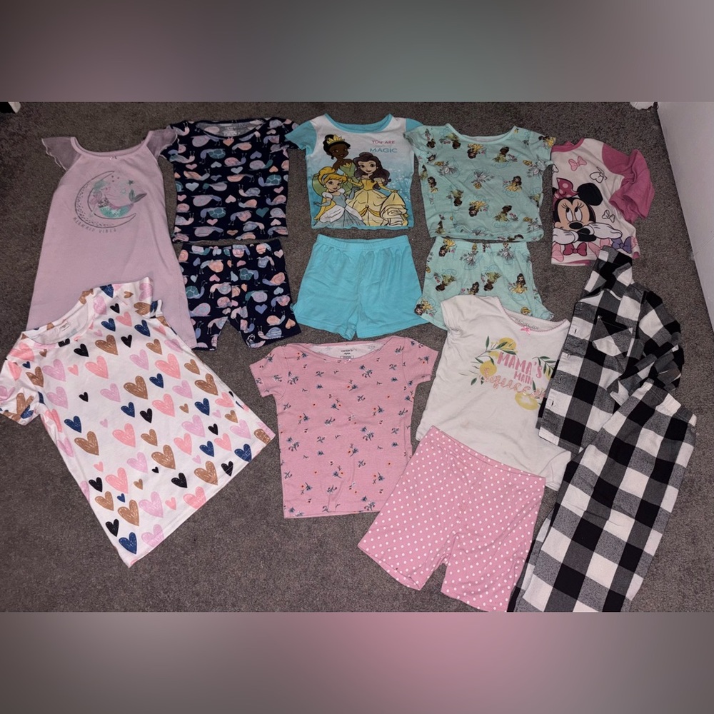 Girls 4T Pajama Lot – 15 Pieces | Carter’s, Disney, Old Navy, Rachel Zoe & More